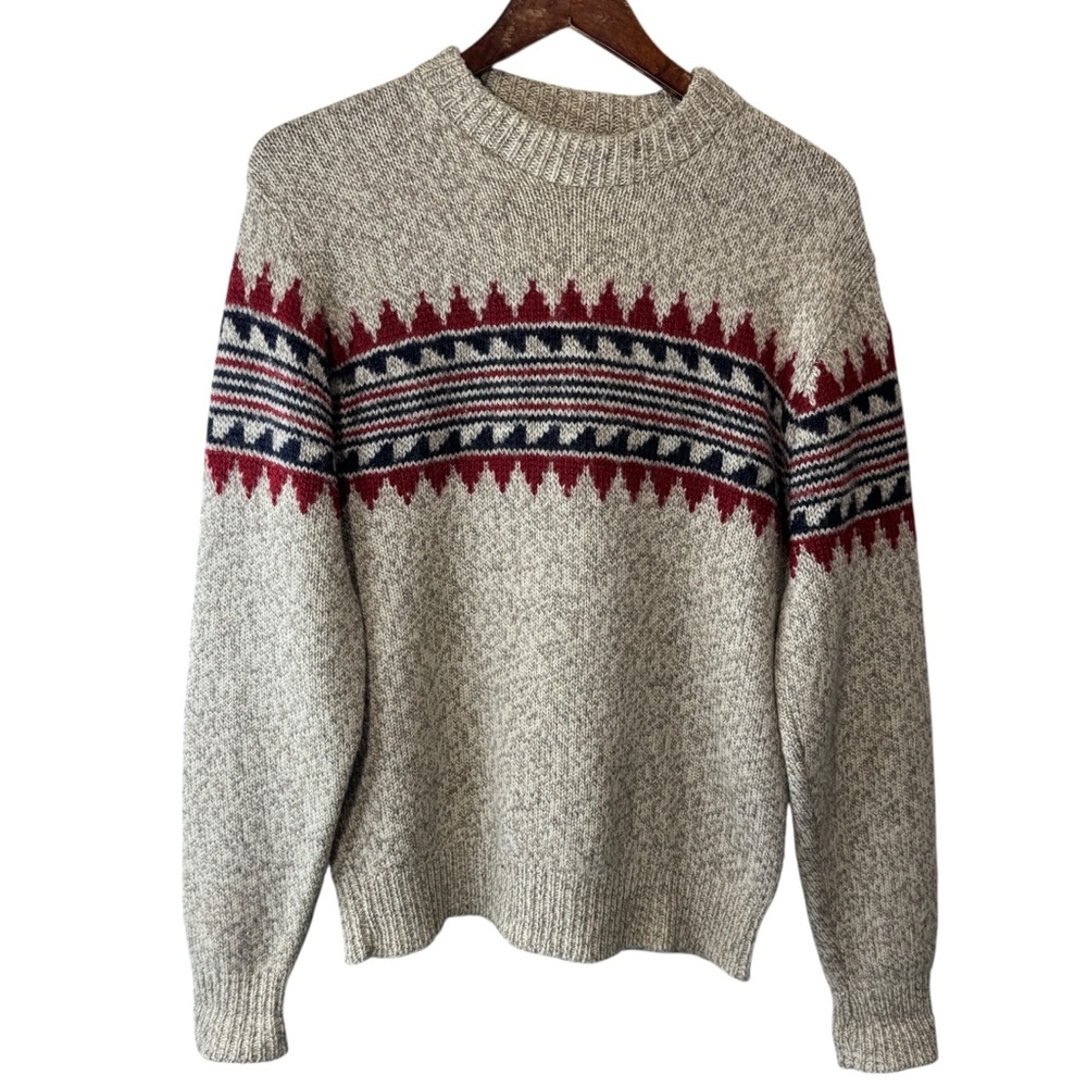 1980s Pendleton Wool Knit Sweater Striped Crew Neck Size Small 100% Wool